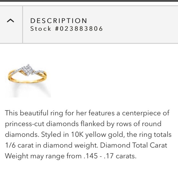 🚫SOLD Diamond Ring 1/6 ct Princess Cut 10K Yellow Gold - Picture 4 of 8